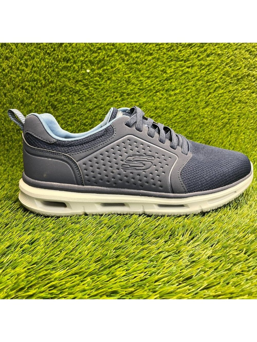Skechers Glide-Lite Mens Size‎ 10.5 Blue Gray Athletic Running Shoes Sneakers